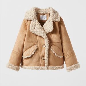 Zara Faux Suede Shearling Jacket